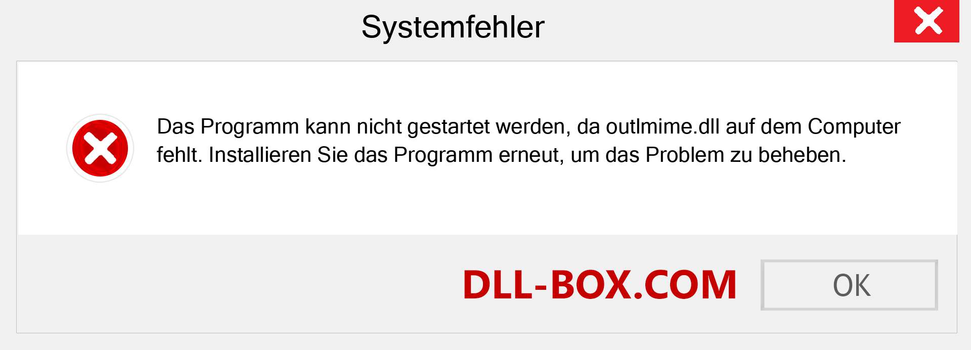 outlmime.dll-Datei fehlt?. Download für Windows 7, 8, 10 - Fix outlmime dll Missing Error unter Windows, Fotos, Bildern